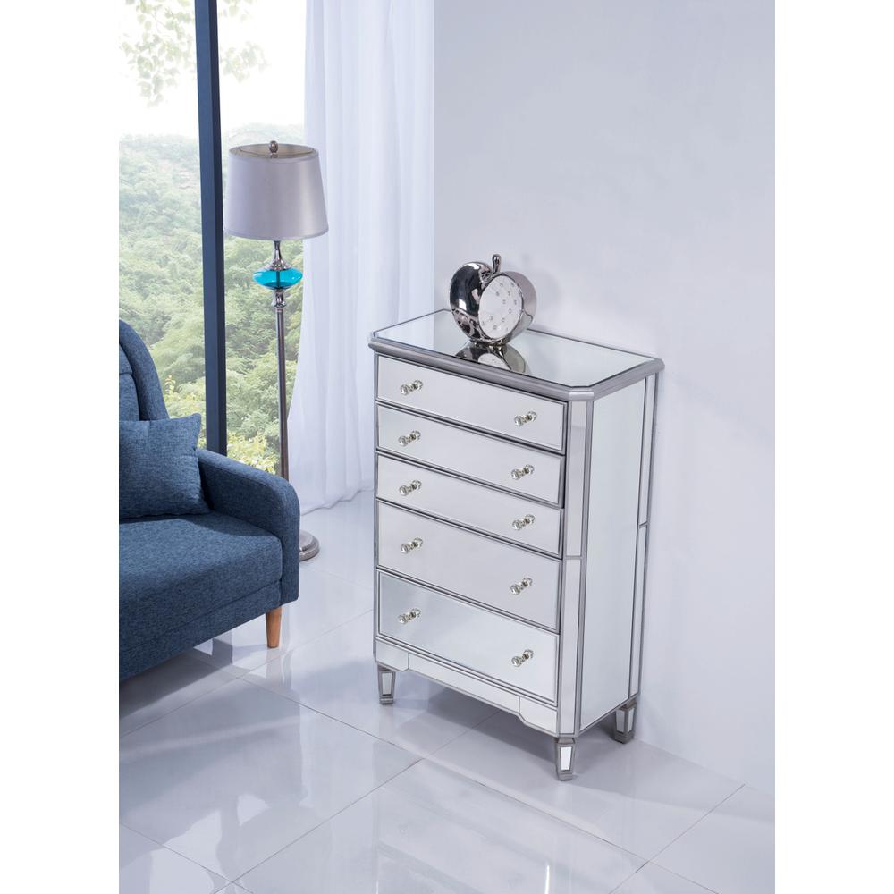 5 Drawer Cabinet 33 in. x 16 in. x 49 in. in silver paint. Picture 3