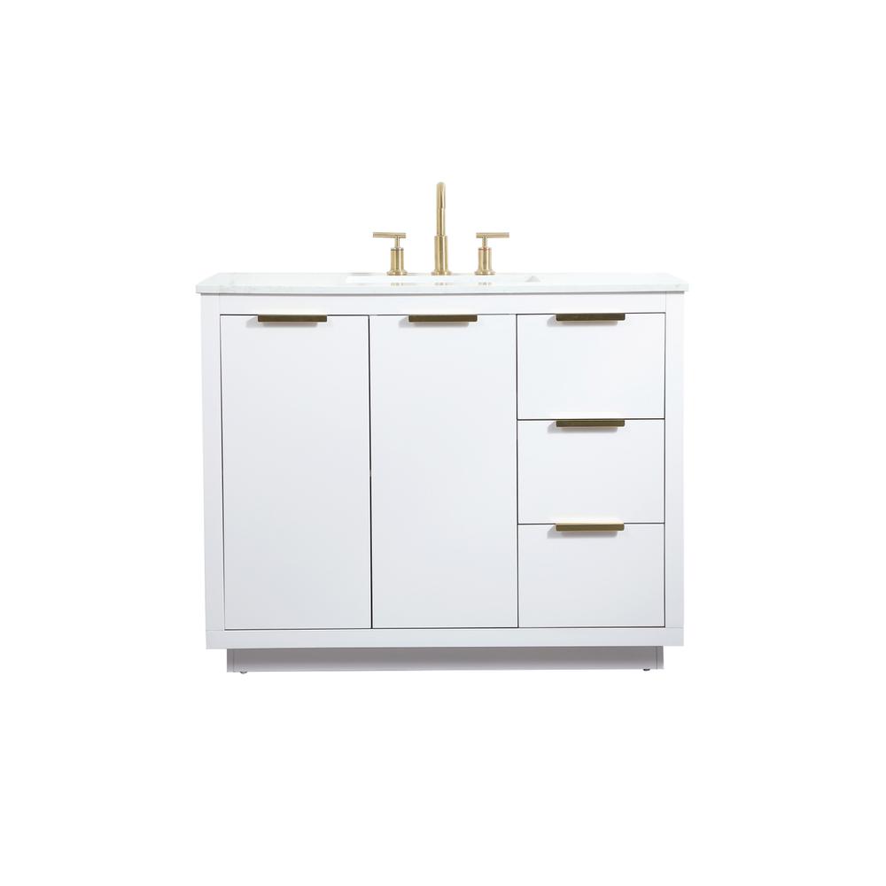 42 inch Single bathroom vanity in white. Picture 1