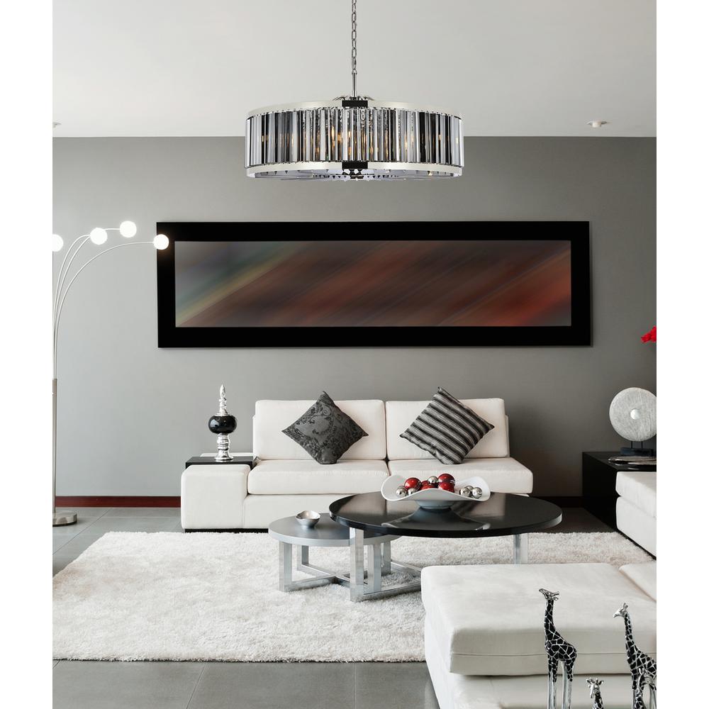 Chelsea 10 light polished nickel Chandelier Silver Shade. Picture 8