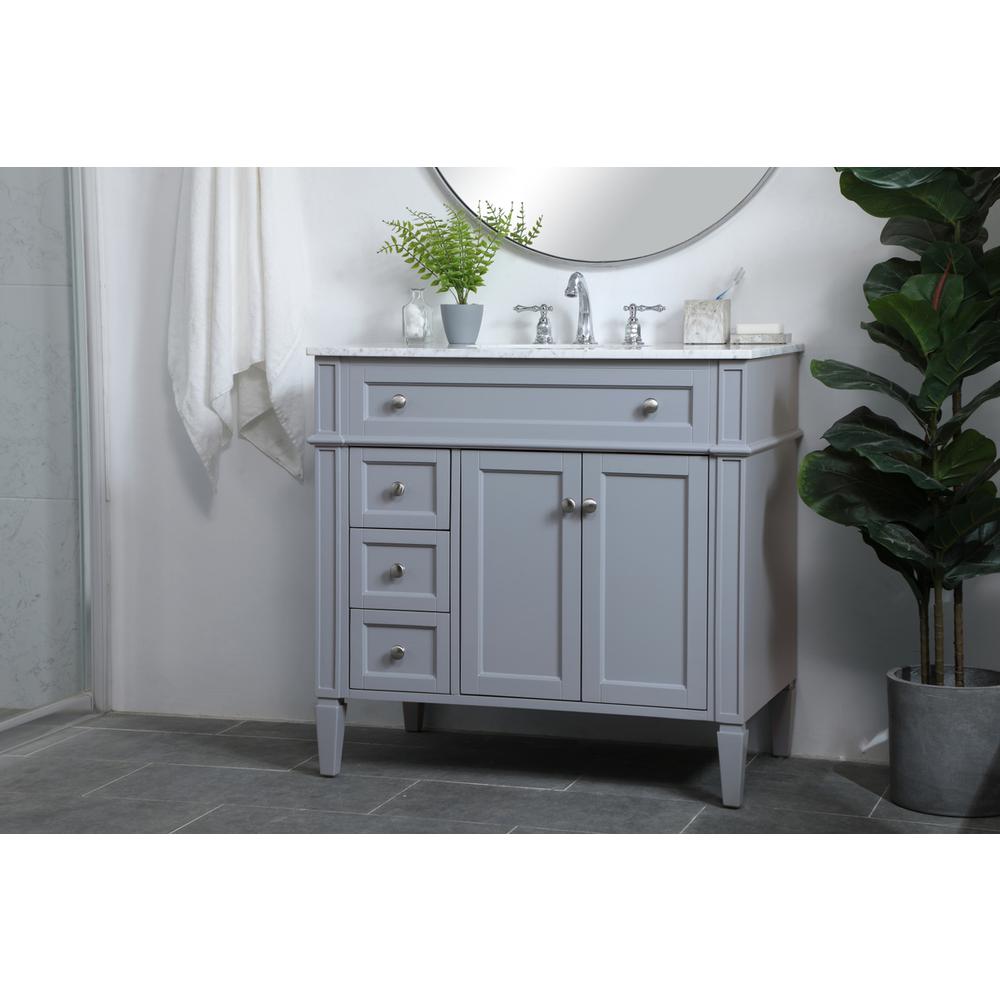 36 inch Single bathroom vanity in Grey. Picture 2