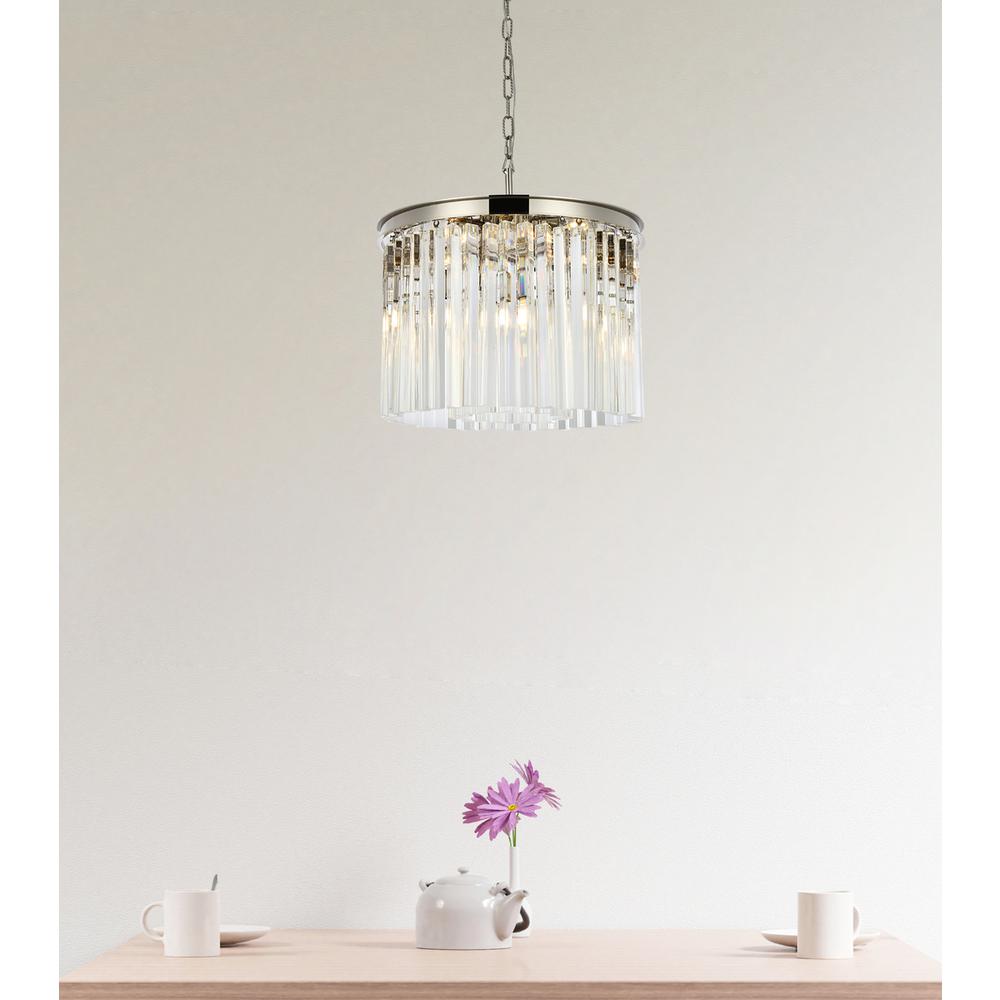 Sydney 6 light polished nickel Pendant Clear Royal Cut Crystal. Picture 8
