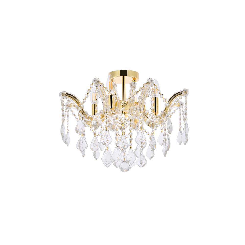 Maria Theresa 4 light Gold Flush Mount Clear Royal Cut Crystal. Picture 6
