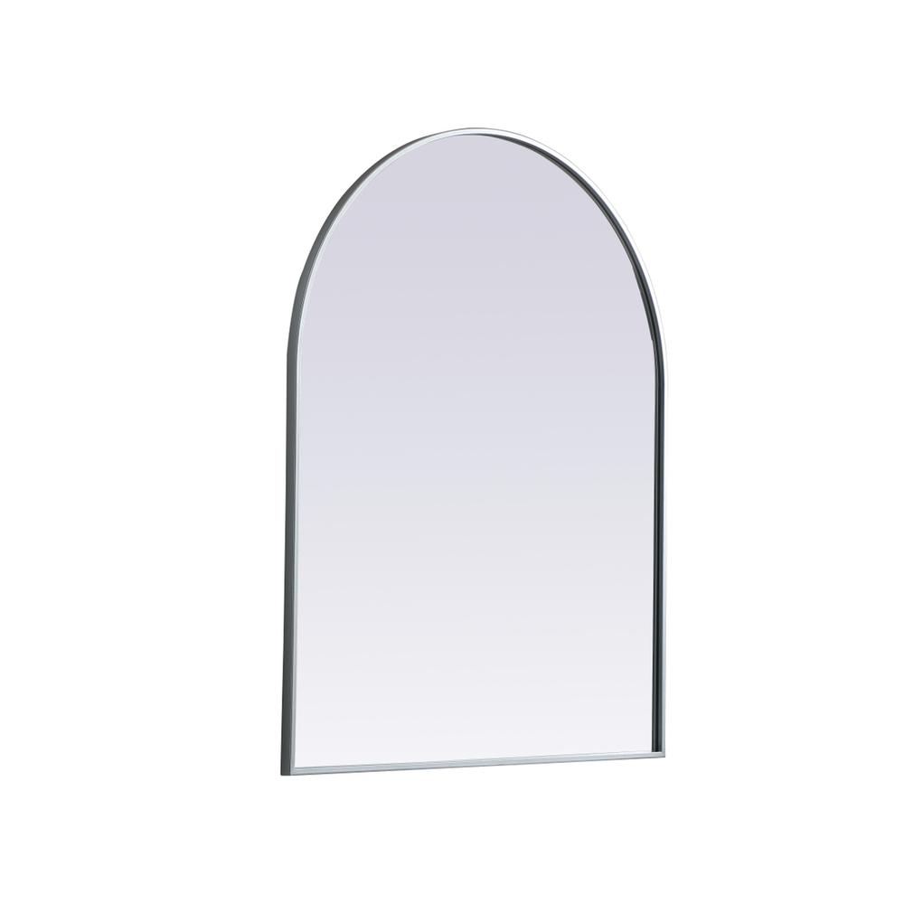 Metal Frame Arch Mirror 33x42 Inch in Silver. Picture 7