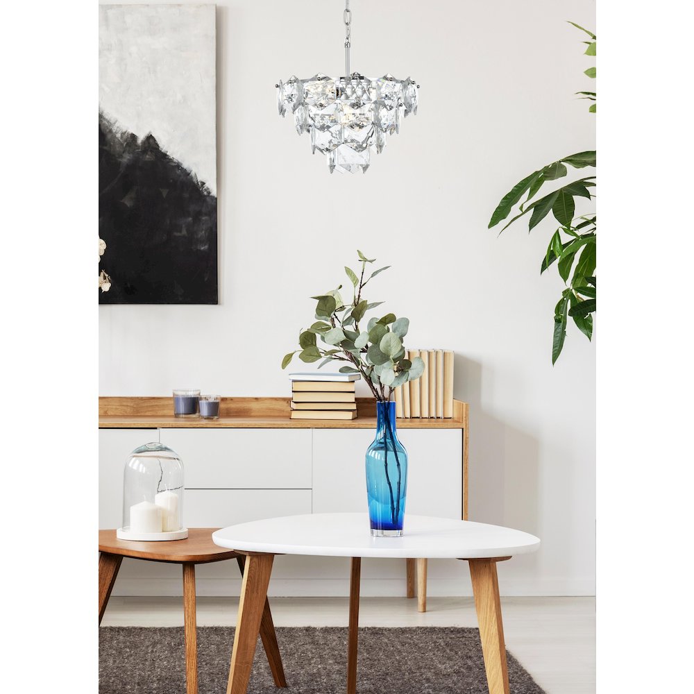 Adaline 16 Inch Chandelier In Chrome. Picture 2