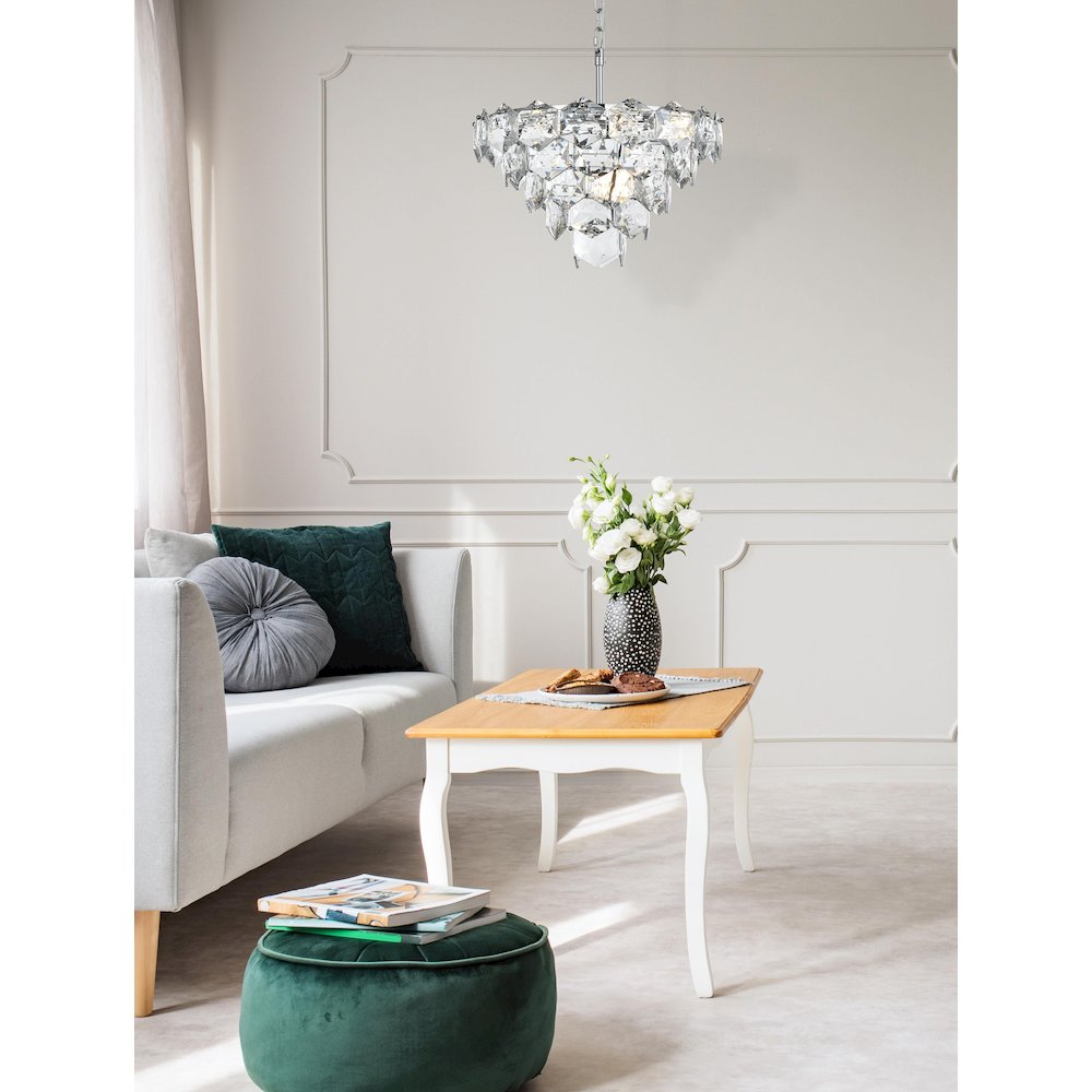 Adaline 20 Inch Chandelier In Chrome. Picture 2