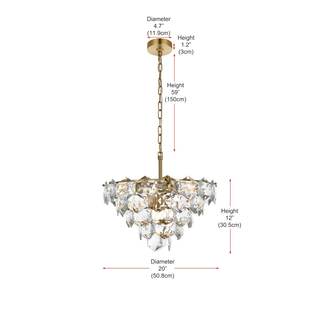 Adaline 20 Inch Chandelier In Satin Gold. Picture 8
