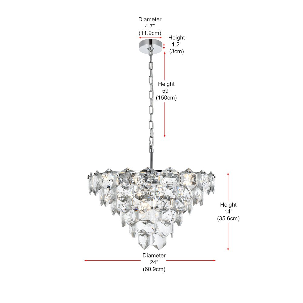 Adaline 24 Inch Chandelier In Chrome. Picture 8