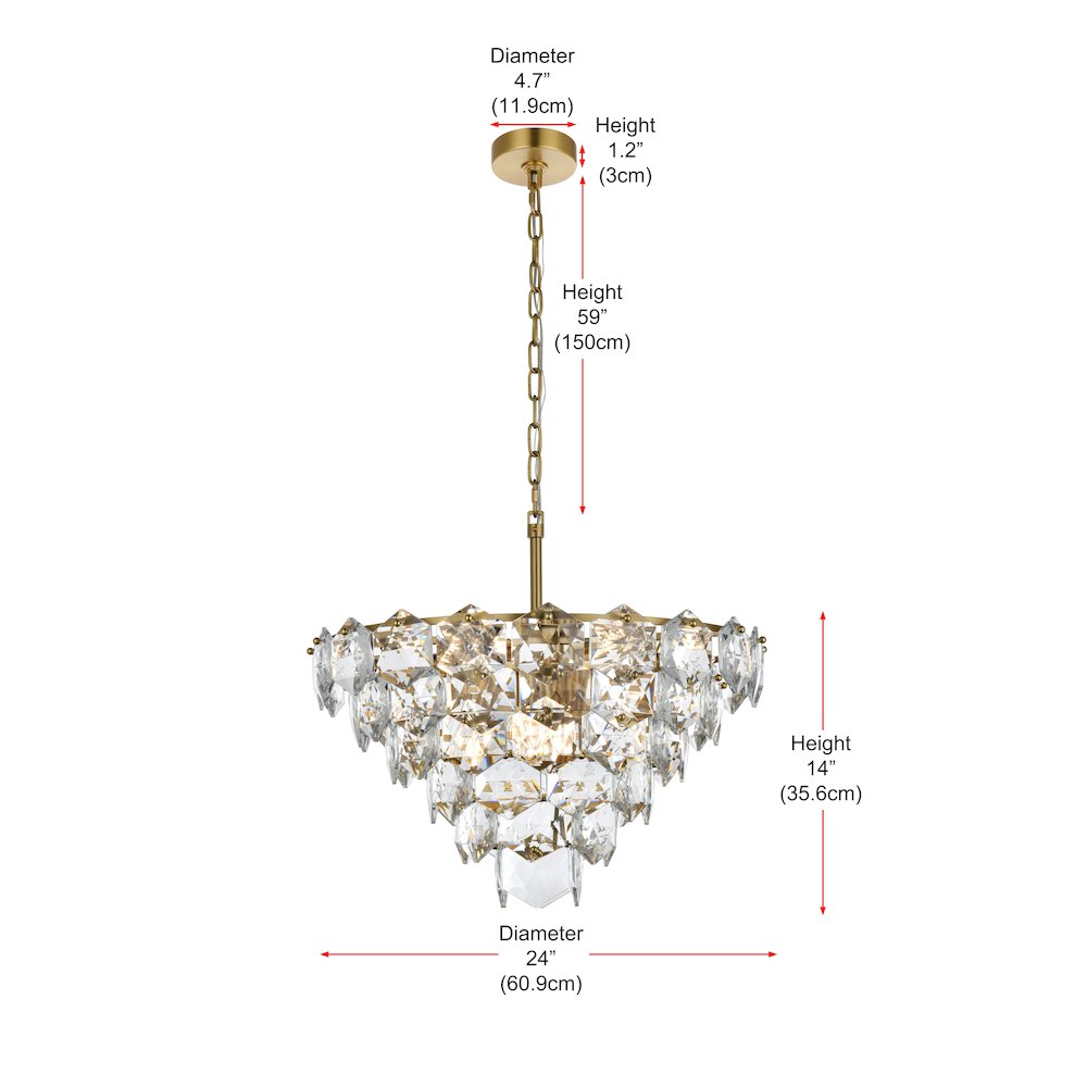 Adaline 24 Inch Chandelier In Satin Gold. Picture 8