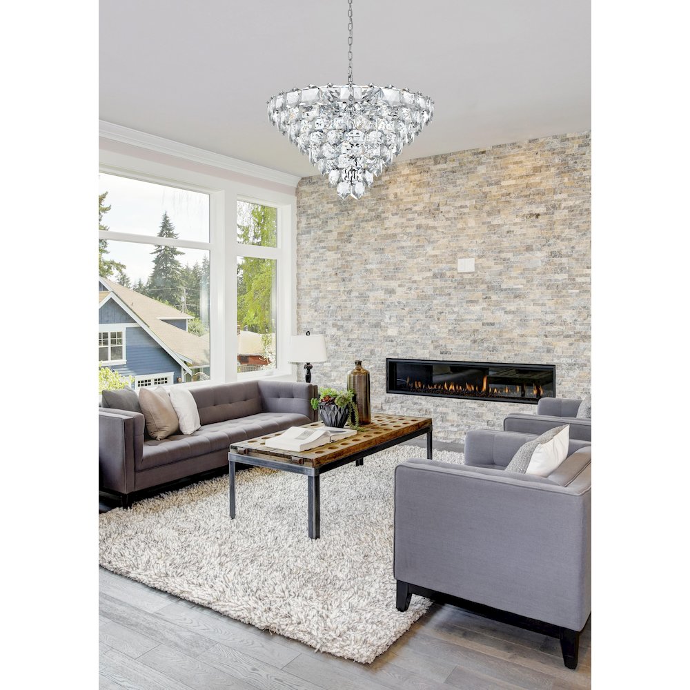 Adaline 32 Inch Chandelier In Chrome. Picture 2