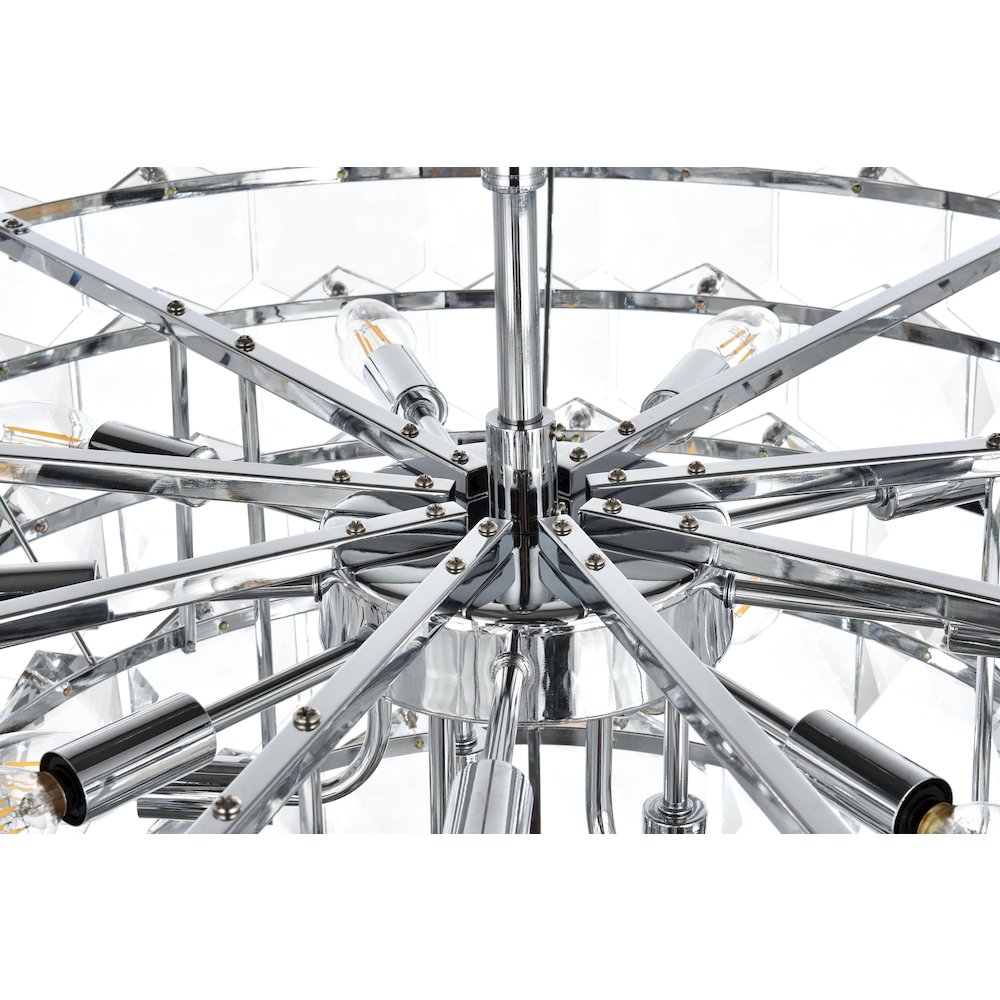 Adaline 32 Inch Chandelier In Chrome. Picture 5