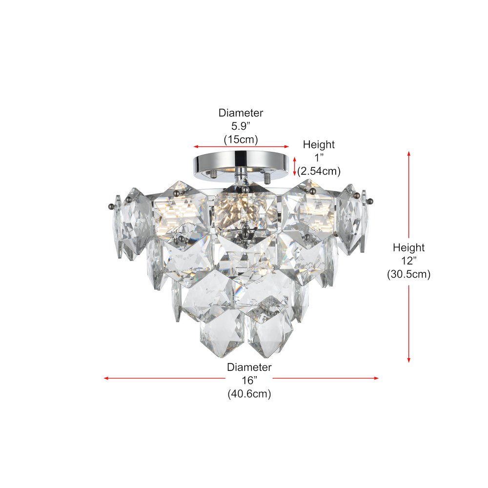 Adaline 16 Inch Flush Mount In Chrome. Picture 8