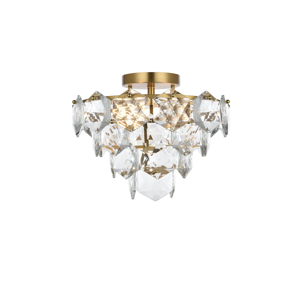 Adaline 16 Inch Flush Mount In Satin Gold. Picture 1