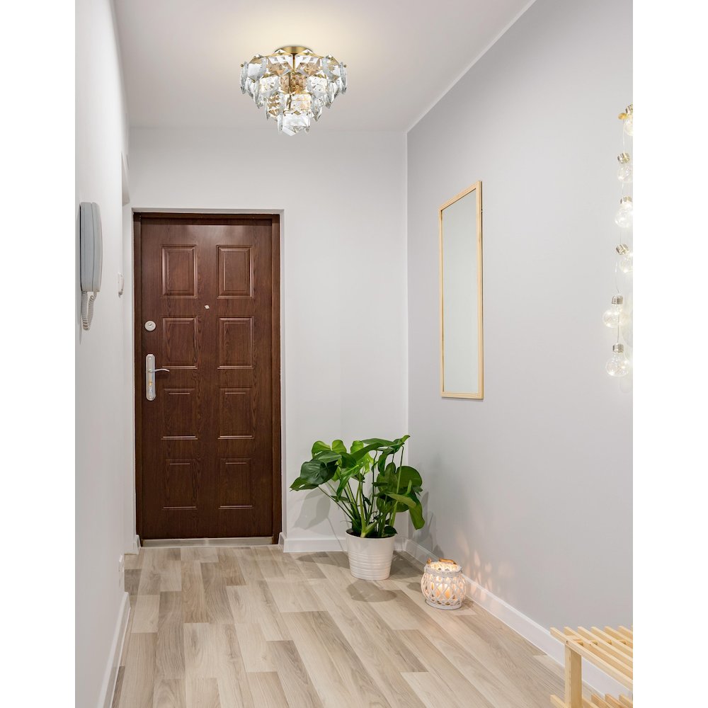 Adaline 16 Inch Flush Mount In Satin Gold. Picture 2