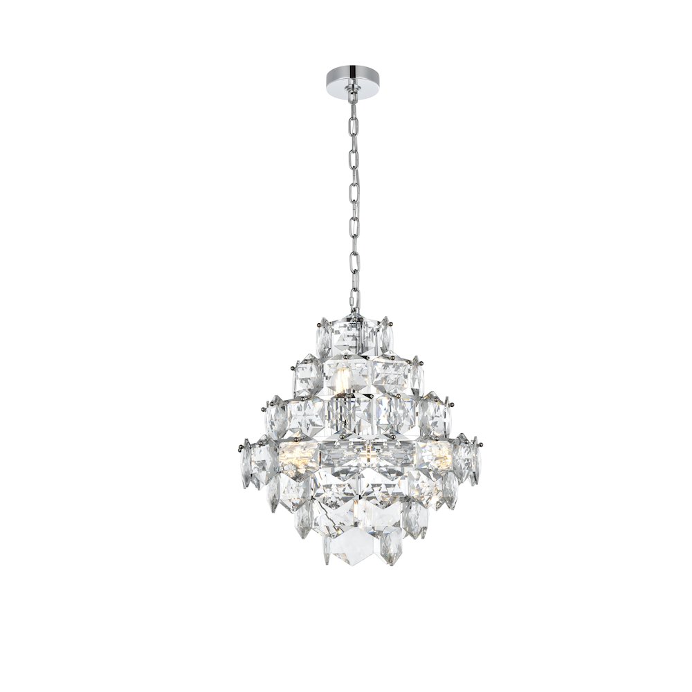 Adaline 20 Inch Chandelier In Chrome. Picture 1