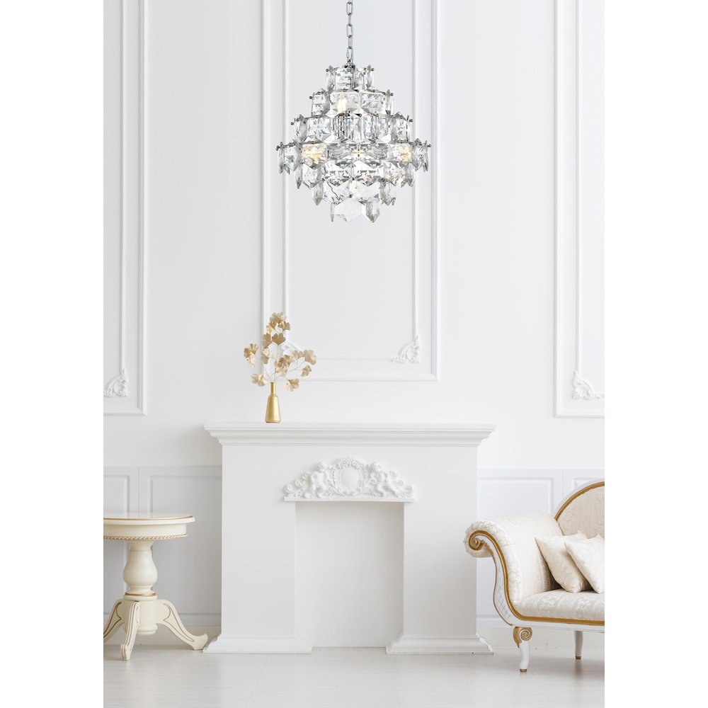 Adaline 20 Inch Chandelier In Chrome. Picture 2