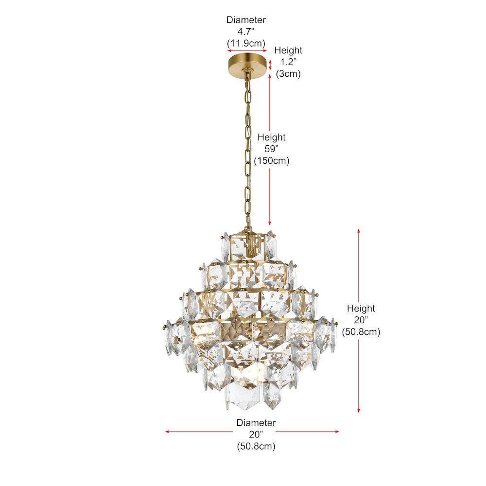 Adaline 20 Inch Chandelier In Satin Gold. Picture 8