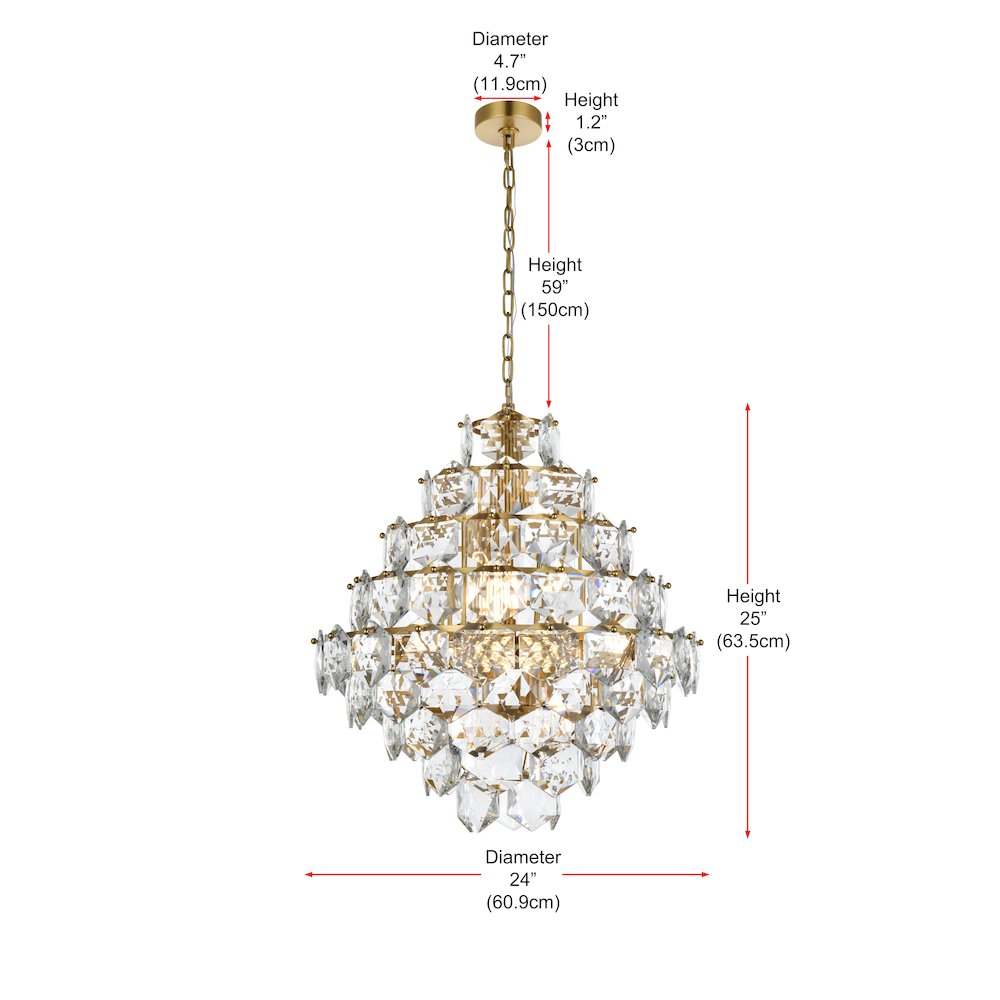Adaline 24 Inch Chandelier In Satin Gold. Picture 8