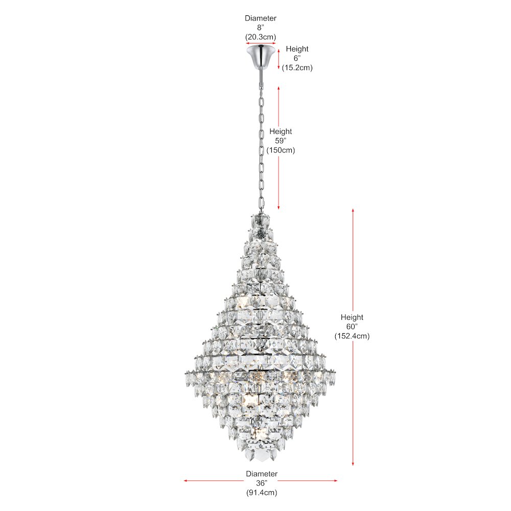 Adaline 36 Inch Chandelier In Chrome. Picture 8