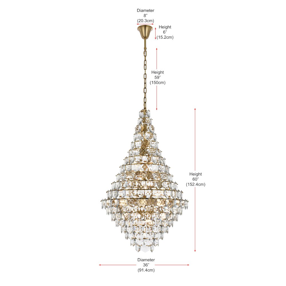 Adaline 36 Inch Chandelier In Satin Gold. Picture 8