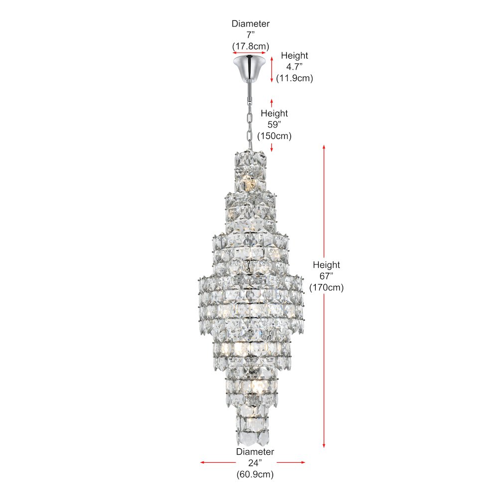 Adaline 24 Inch Chandelier In Chrome. Picture 8