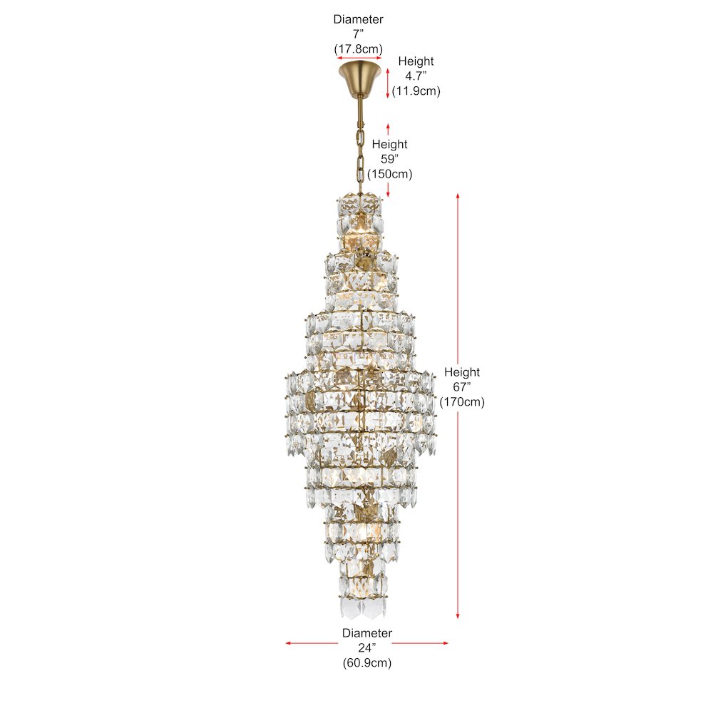 Adaline 24 Inch Chandelier In Satin Gold. Picture 8