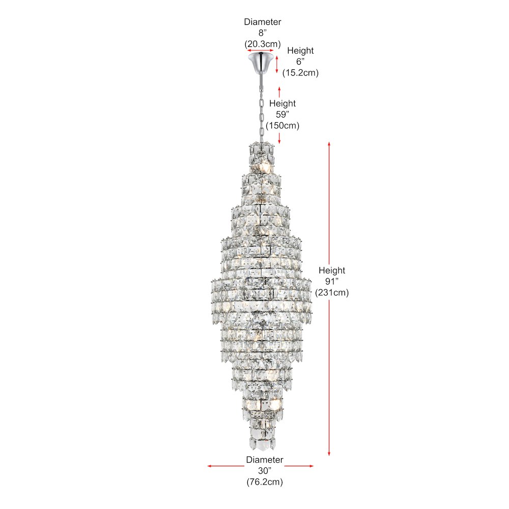 Adaline 30 Inch Chandelier In Chrome. Picture 8