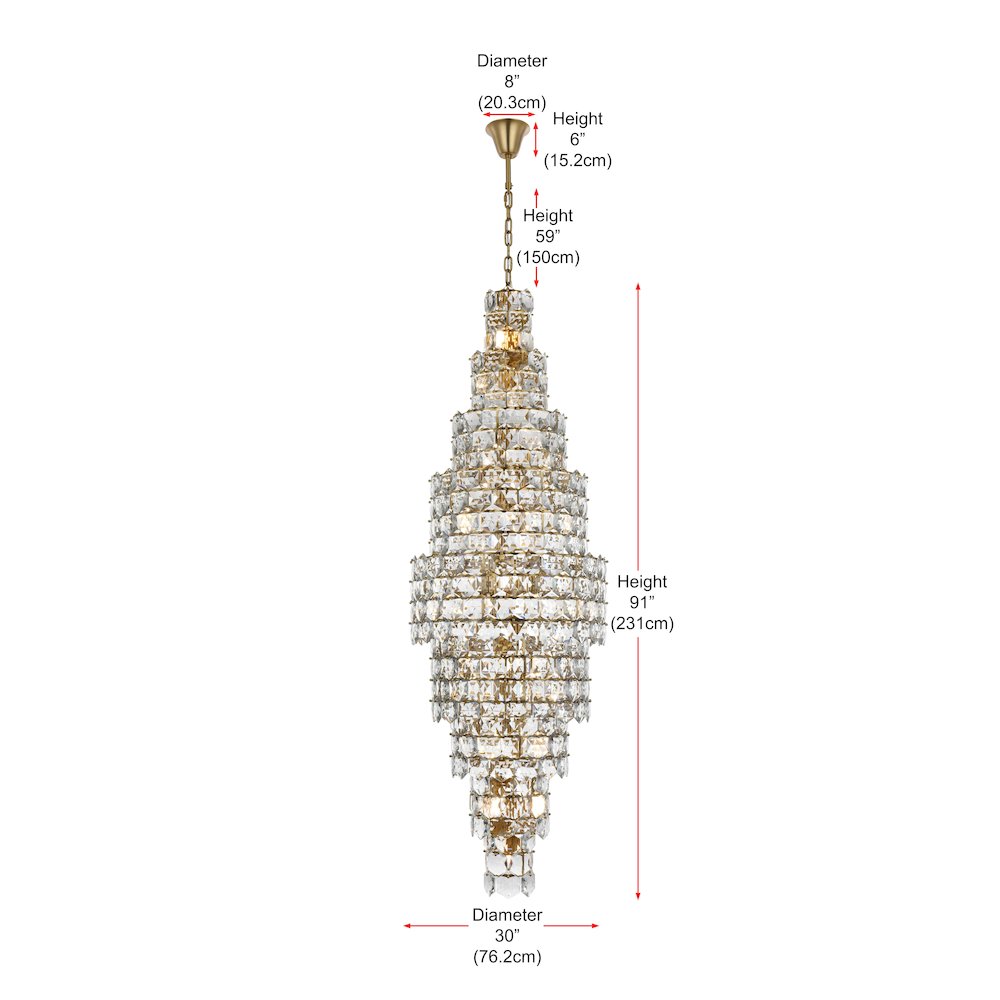 Adaline 30 Inch Chandelier In Satin Gold. Picture 8