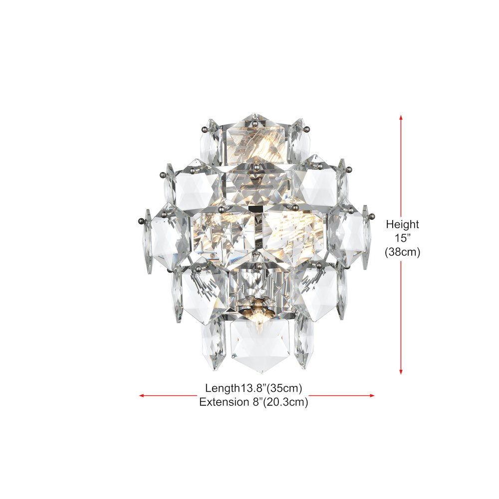Adaline 14 Inch Wall Sconce In Chrome. Picture 7