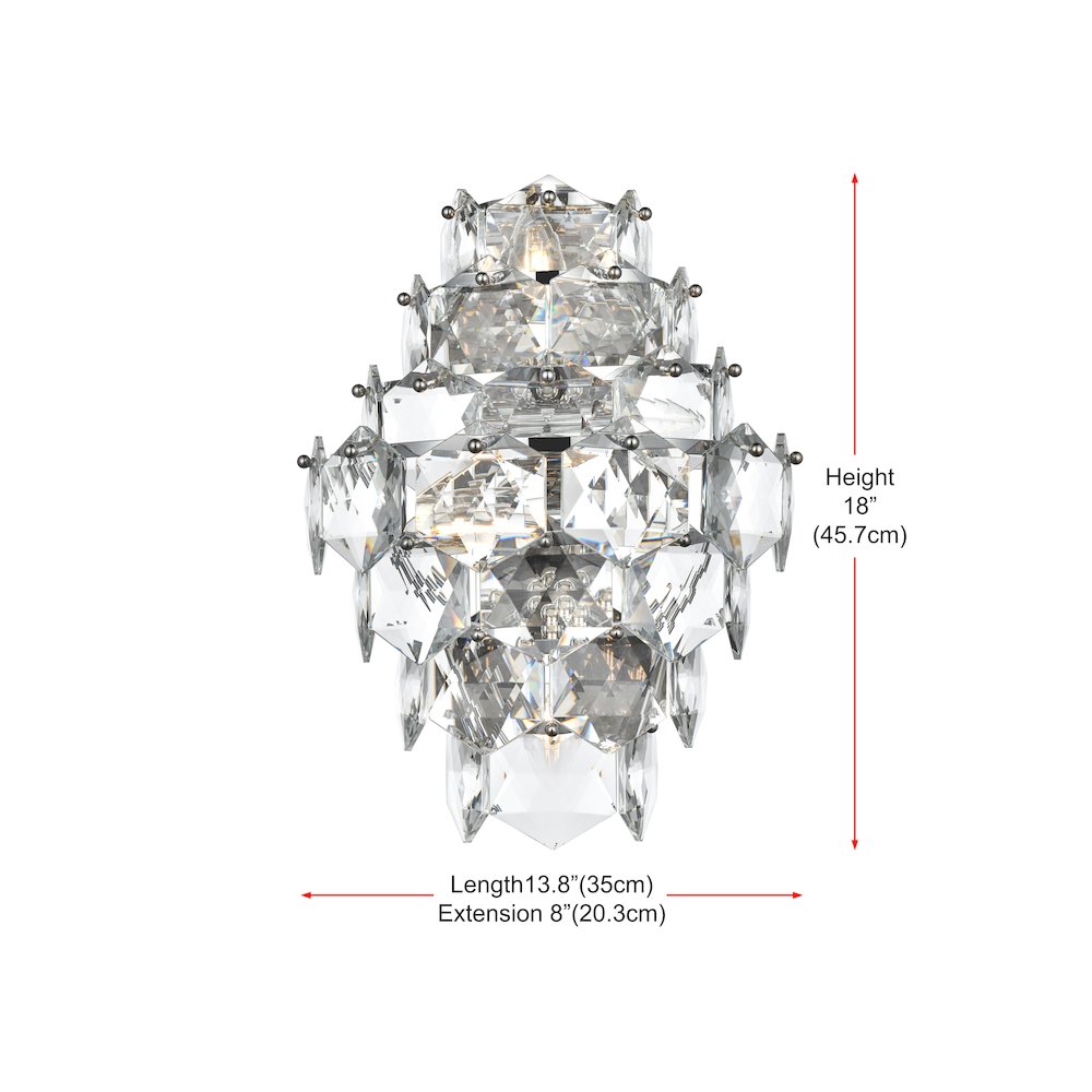 Adaline 18 Inch Wall Sconce In Chrome. Picture 7