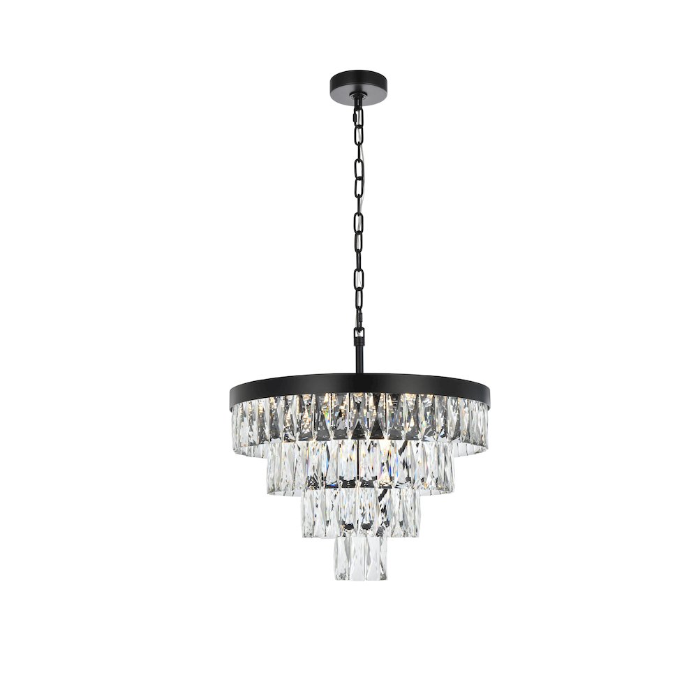 Josephine 20 Inch Round Chandelier In Black. Picture 1