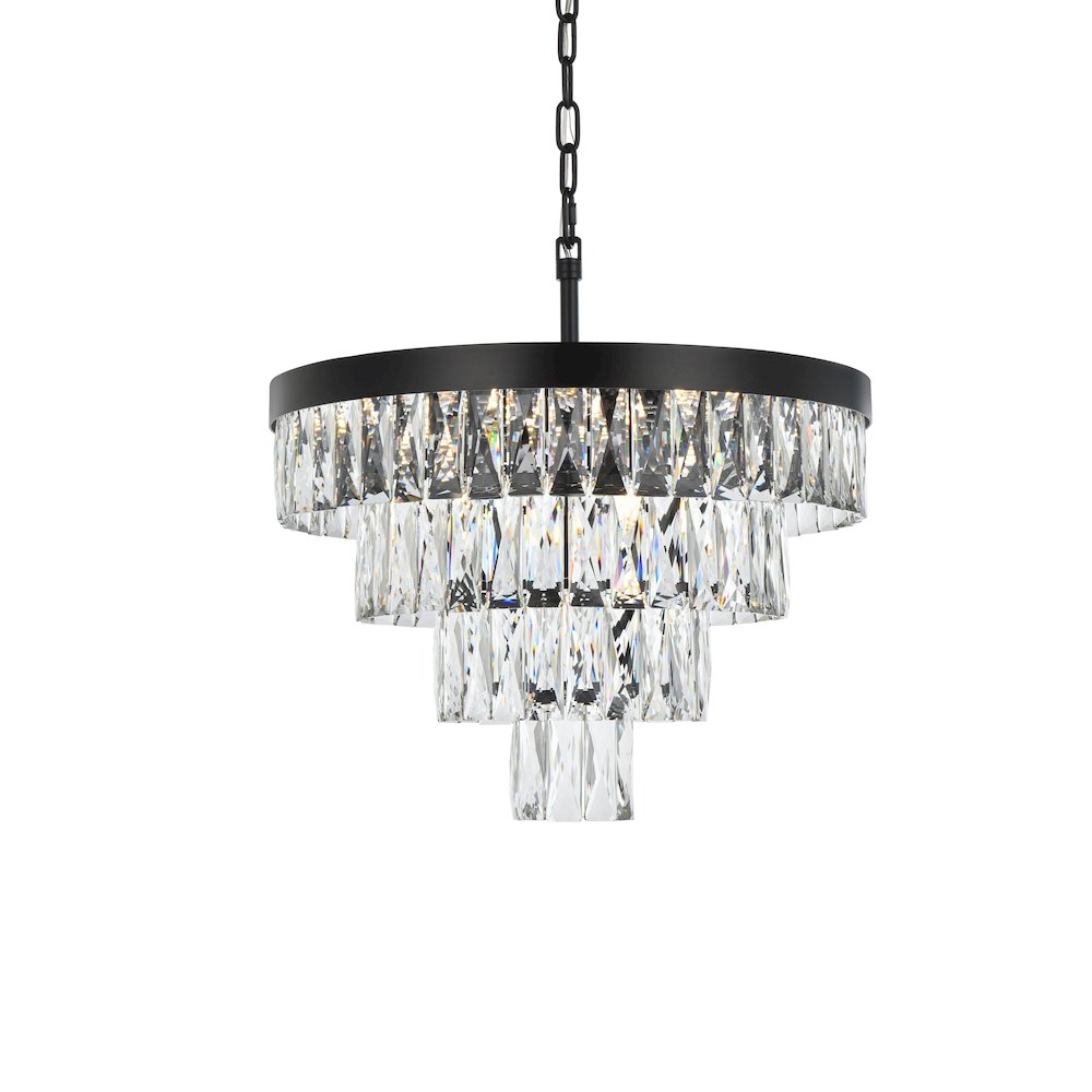 Josephine 20 Inch Round Chandelier In Black. Picture 3