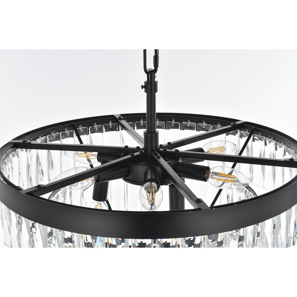 Josephine 20 Inch Round Chandelier In Black. Picture 5