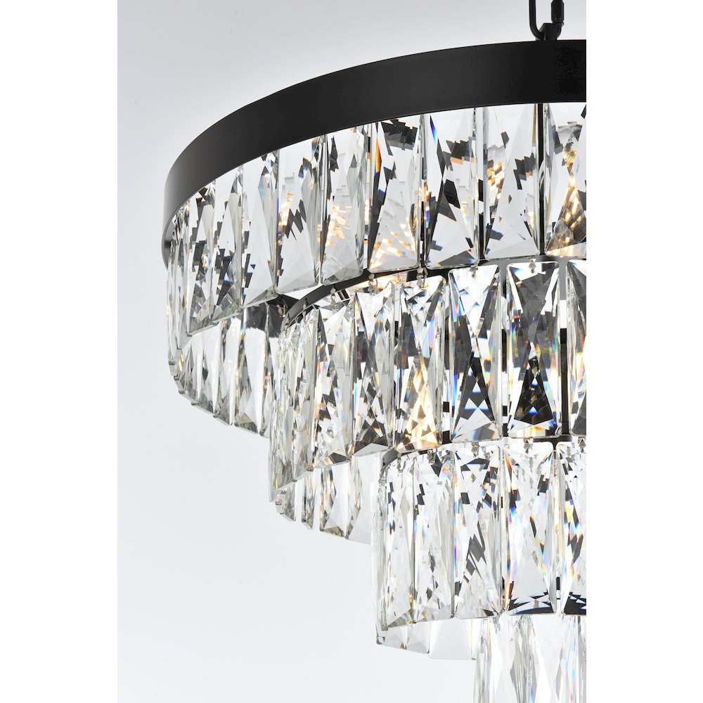 Josephine 20 Inch Round Chandelier In Black. Picture 6