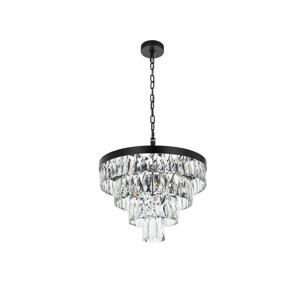 Josephine 20 Inch Round Chandelier In Black. Picture 7