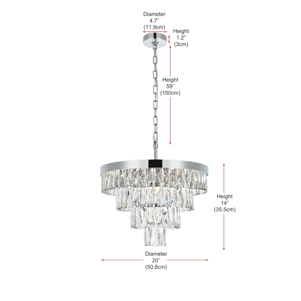 Josephine 20 Inch Round Chandelier In Chrome. Picture 8