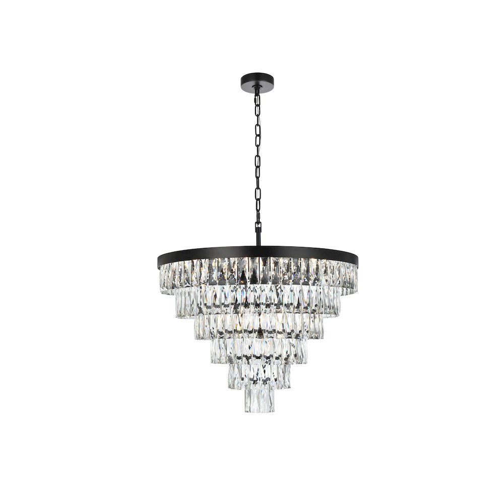 Josephine 27 Inch Round Chandelier In Black. Picture 1