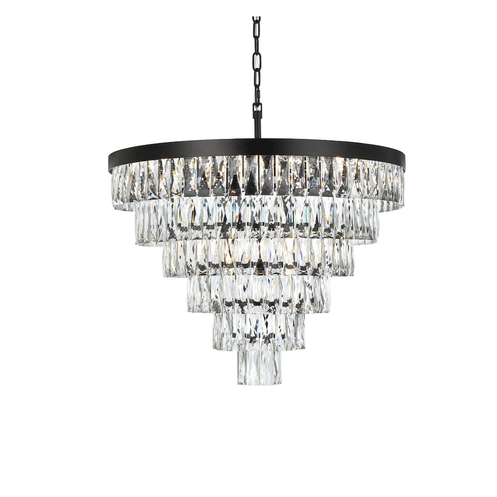 Josephine 27 Inch Round Chandelier In Black. Picture 3
