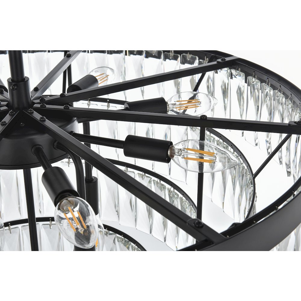 Josephine 27 Inch Round Chandelier In Black. Picture 5