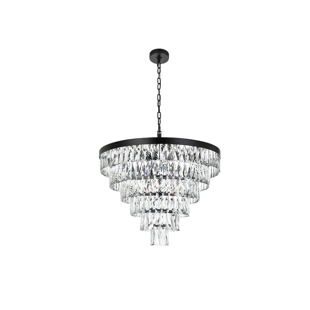 Josephine 27 Inch Round Chandelier In Black. Picture 7