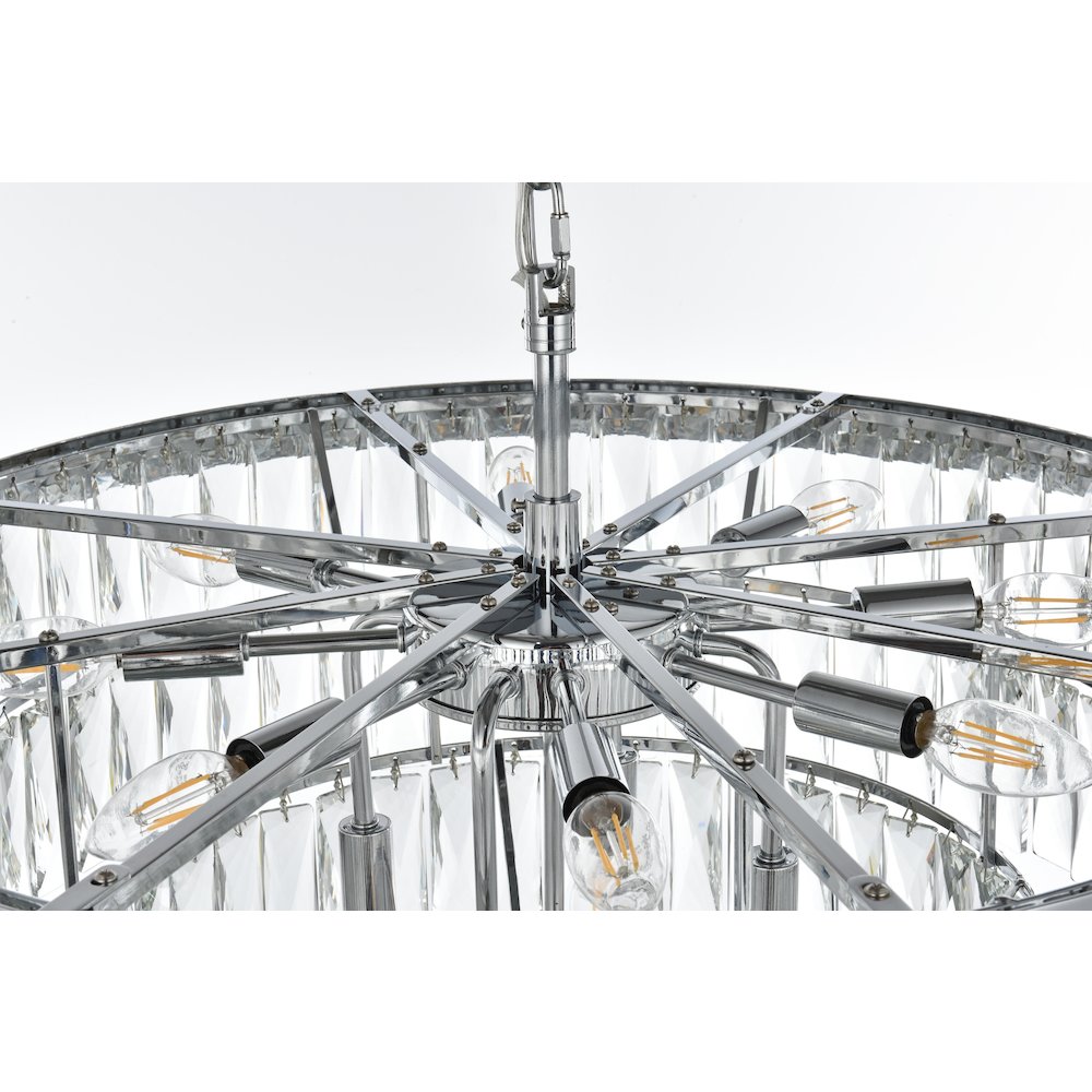 Josephine 27 Inch Round Chandelier In Chrome. Picture 5