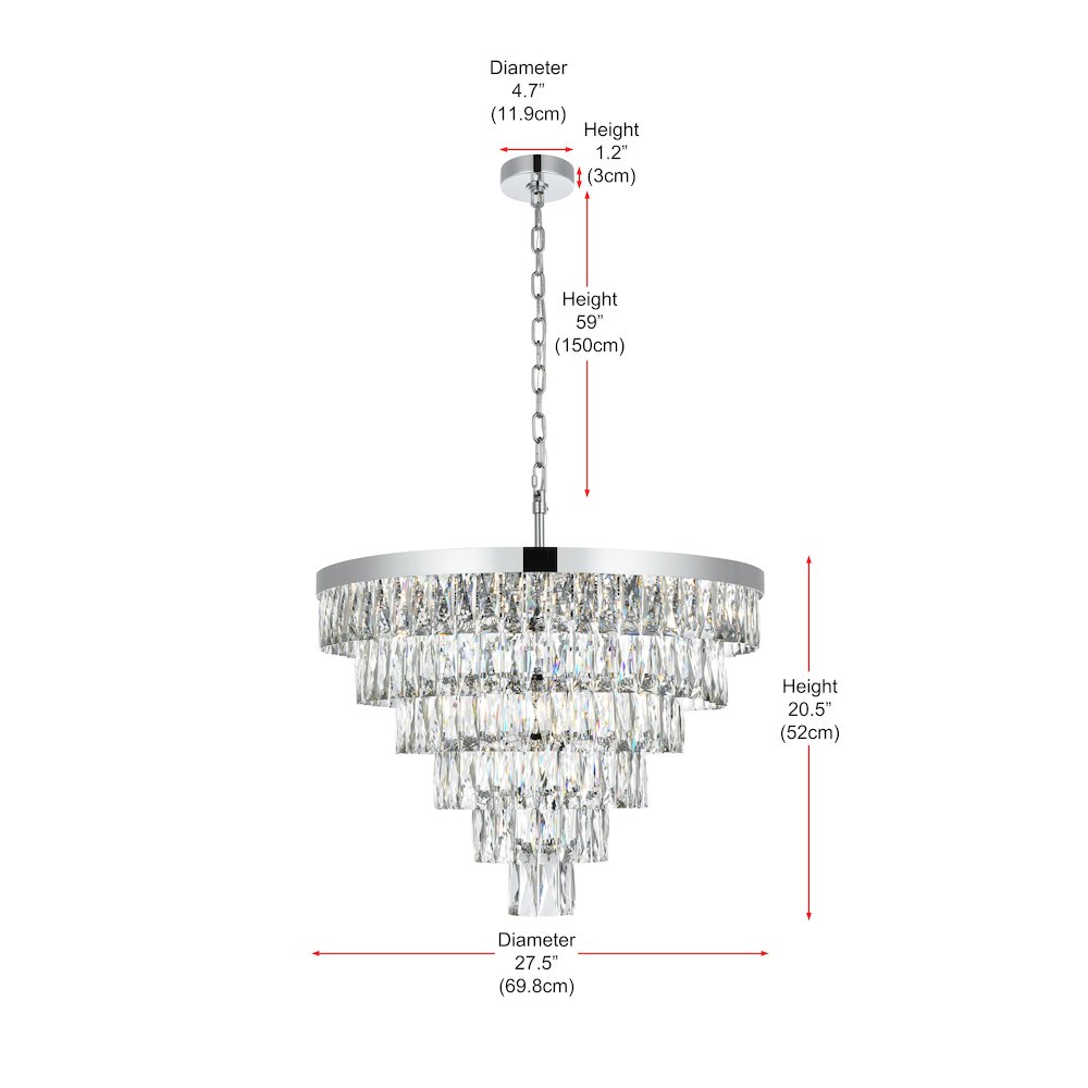 Josephine 27 Inch Round Chandelier In Chrome. Picture 8