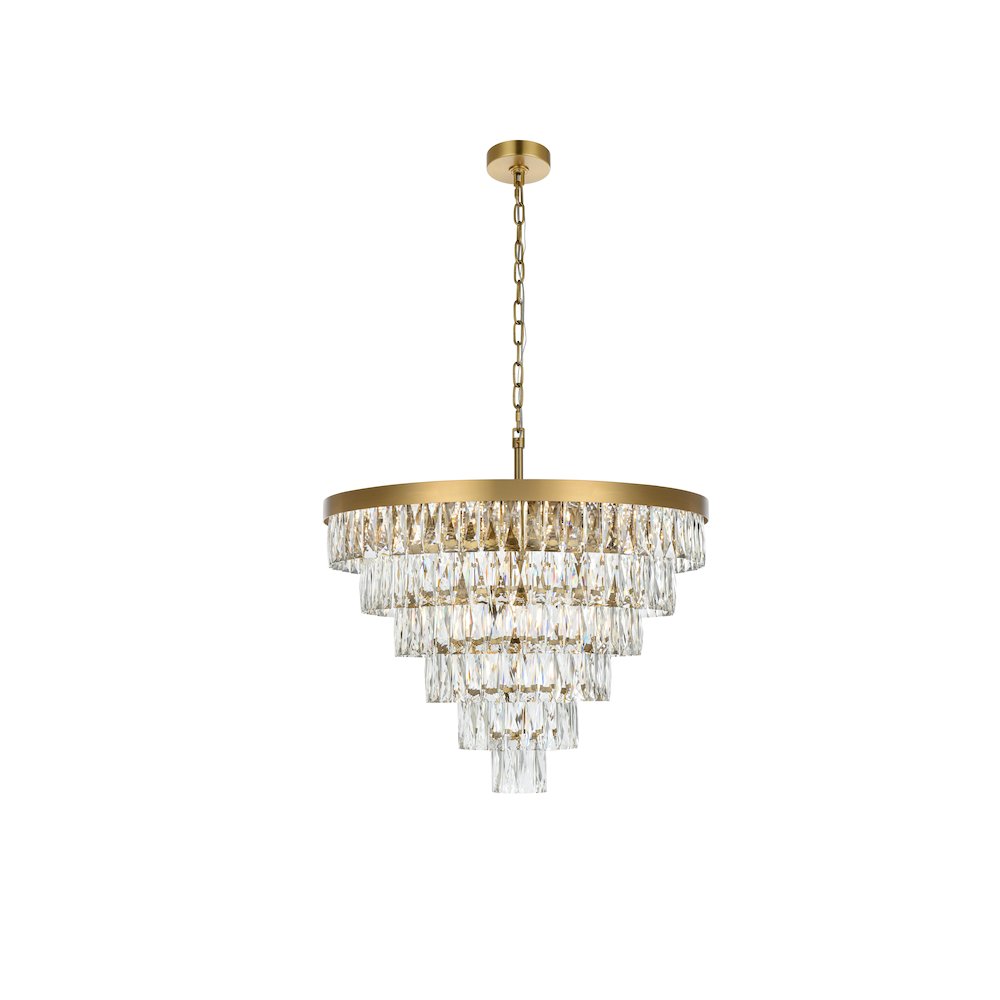 Josephine 27 Inch Round Chandelier In Satin Gold. Picture 1