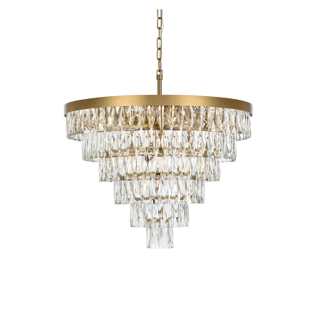 Josephine 27 Inch Round Chandelier In Satin Gold. Picture 3
