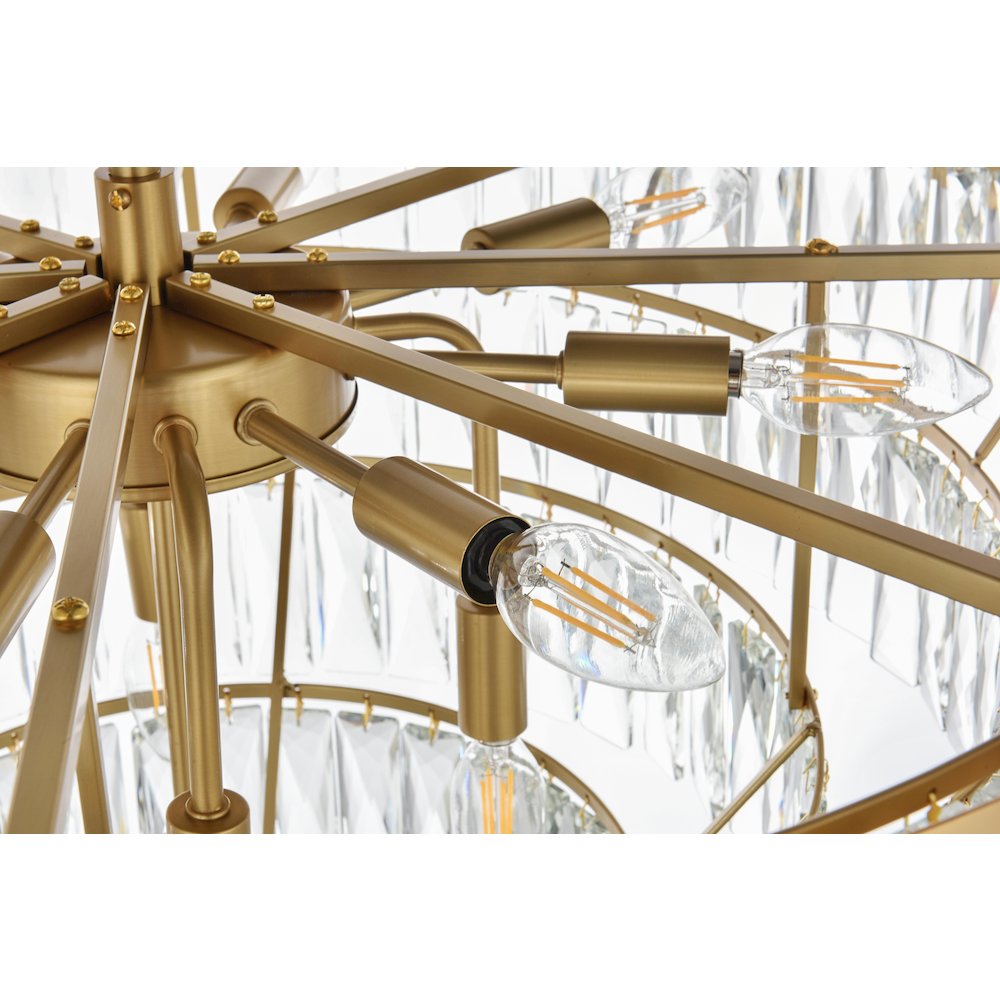 Josephine 27 Inch Round Chandelier In Satin Gold. Picture 5