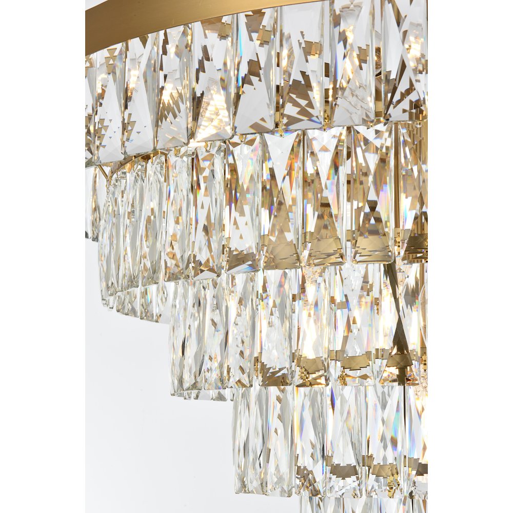 Josephine 27 Inch Round Chandelier In Satin Gold. Picture 6