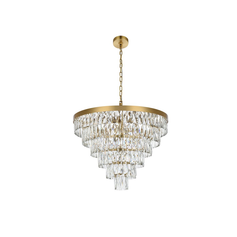Josephine 27 Inch Round Chandelier In Satin Gold. Picture 7