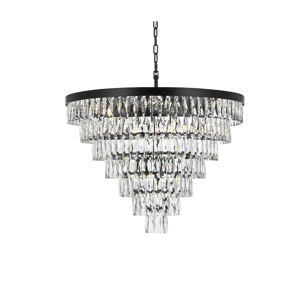 Josephine 32 Inch Round Chandelier In Black. Picture 3