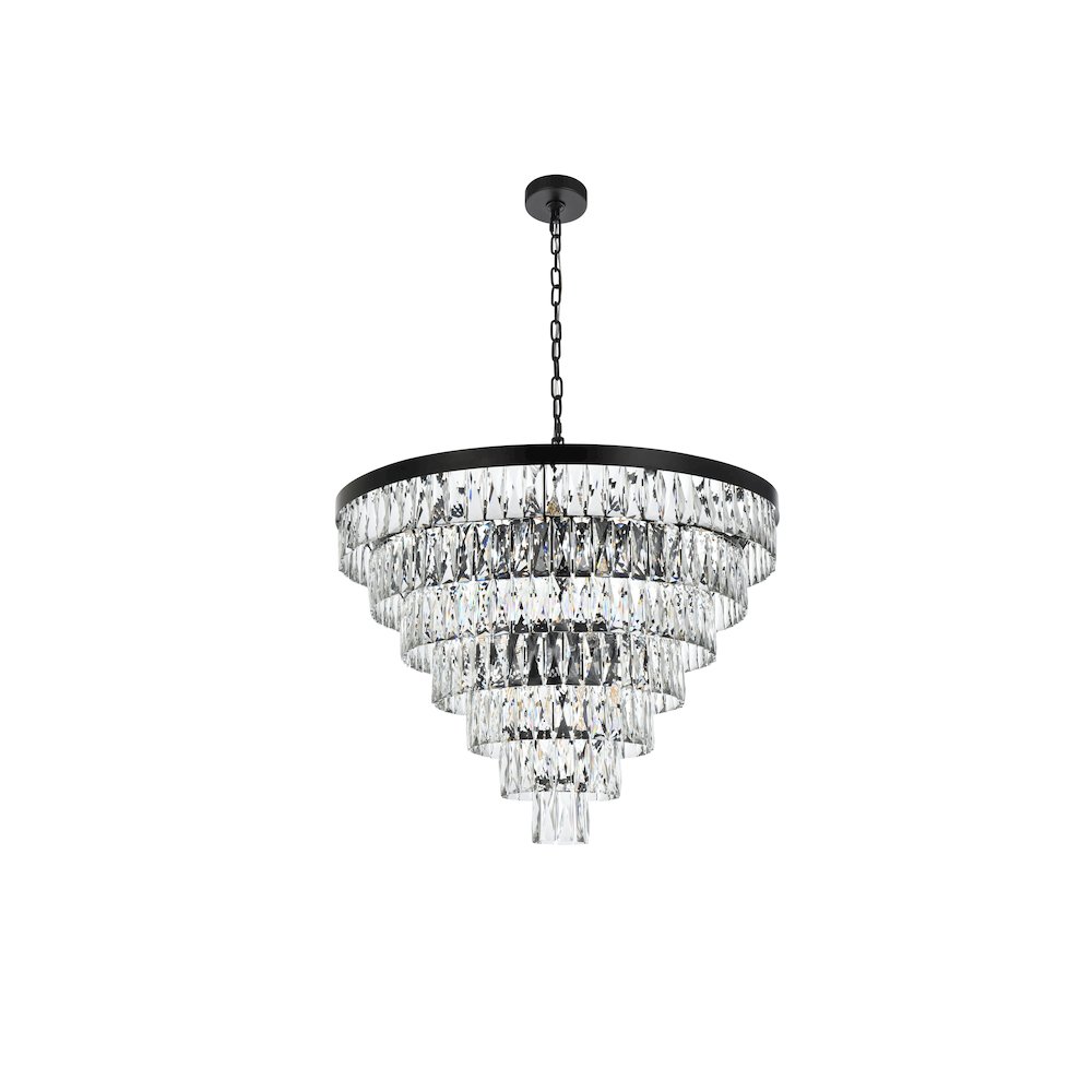 Josephine 32 Inch Round Chandelier In Black. Picture 7