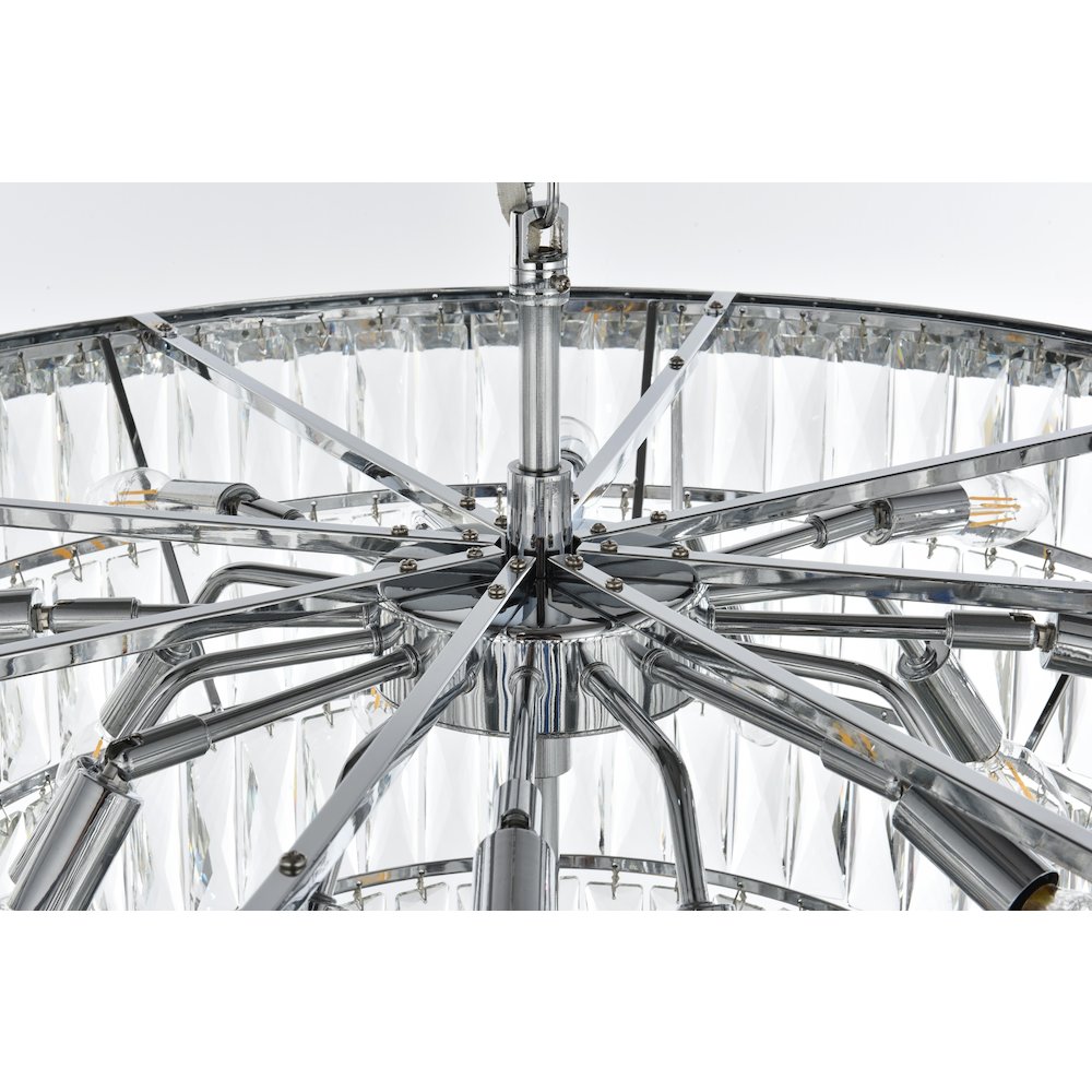 Josephine 32 Inch Round Chandelier In Chrome. Picture 5