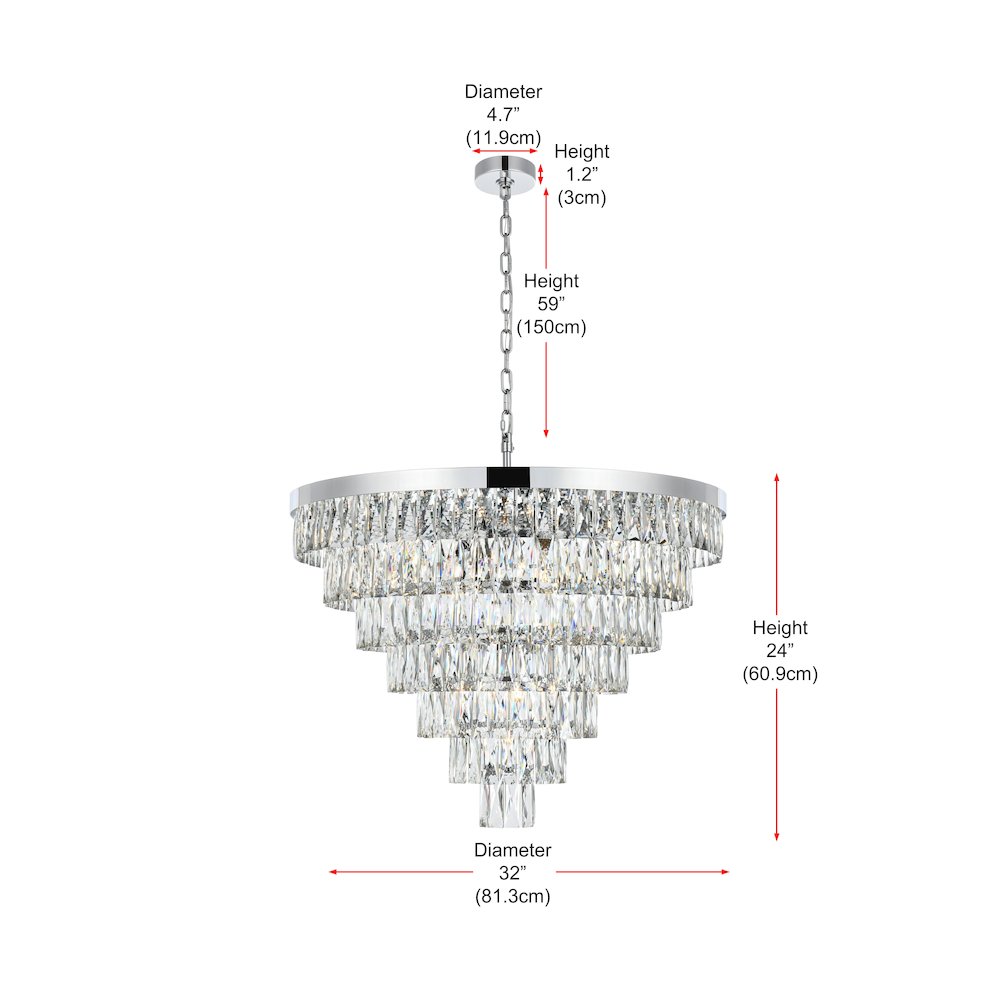Josephine 32 Inch Round Chandelier In Chrome. Picture 8
